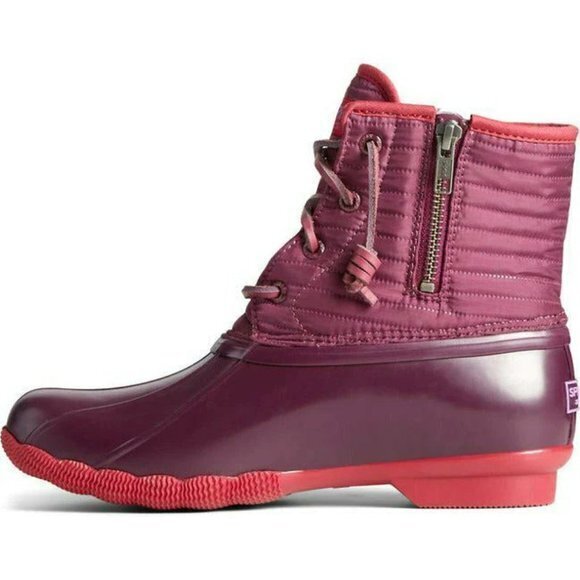 NEW SPERRY Saltwater Puff Water Resistant Duck Boot PERSIAN RED WOMENS - Picture 2 of 5